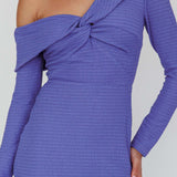 Annalora One-Shoulder Long Sleeve Midi Dress Blue