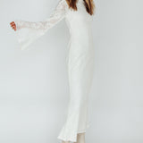Kalia Long Sleeve Lace Midi Dress Cream