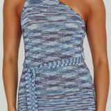 Tyanna One-Shoulder Knit Midi Dress Blue Multi