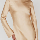 Lavera Open Back Long Sleeve Dress Beige
