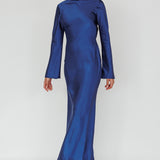 Lavera Open Back Long Sleeve Dress Navy