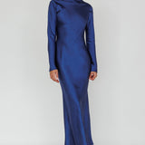Lavera Open Back Long Sleeve Dress Navy