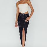 Mercury Retrograde Pocket Midi Skirt Indigo