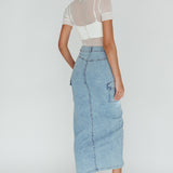 Mercury Retrograde Pocket Midi Skirt Denim