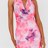 Janika Halterneck Maxi Dress Floral Pink