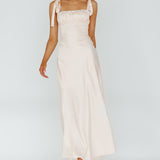 Pennelope Tied Shoulder Maxi Dress Ivory