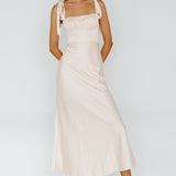 Pennelope Tied Shoulder Maxi Dress Ivory