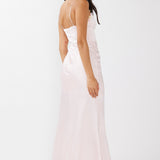 Honeysuckle Floral Neckline Midi Dress Pink