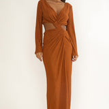 Desert Muse Cut-Out Twist Maxi Dress Ginger