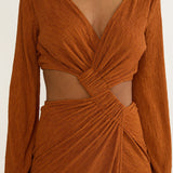 Desert Muse Cut-Out Twist Maxi Dress Ginger