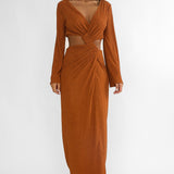 Desert Muse Cut-Out Twist Maxi Dress Ginger