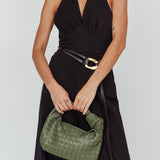 Ani Woven Knot Handbag Moss