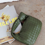 Ani Woven Knot Handbag Moss