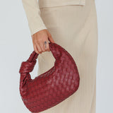 Ani Woven Knot Handbag Wine