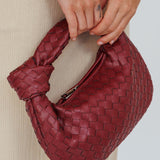 Ani Woven Knot Handbag Wine