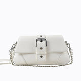 Peta And Jain Maddy Buckle Shoulder Bag Chain White