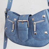 Britney Buckle Saddle Bag Denim