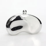 Micci Bean Clutch Silver