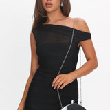 Micci Bean Clutch Silver