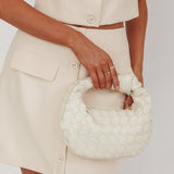 Montreal Woven Crescent Bag Ivory