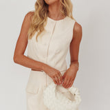 Montreal Woven Crescent Bag Ivory