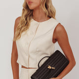 Yvette Woven Envelope Purse Black