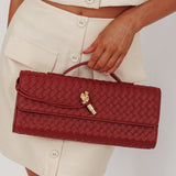 Yvette Woven Envelope Purse Cherry