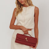 Yvette Woven Envelope Purse Cherry