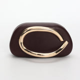 Amarita Gold Handle Clutch Wine