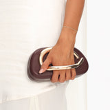 Amarita Gold Handle Clutch Wine
