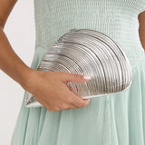 Shandra Shell Clutch Silver