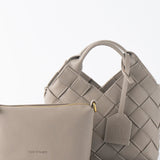 TEN TONES Clementine Woven Mini Tote Beige