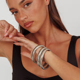 Oliver Stretch Bangles Set Dark Silver
