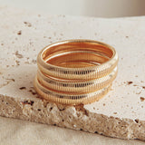 Oliver Stretch Bangles Set Dark Gold