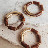 Zena Resin Bracelets Gold/Chocolate