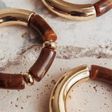 Zena Resin Bracelets Gold/Chocolate