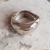Summerland Chunky Irregular Bangle Dark Silver