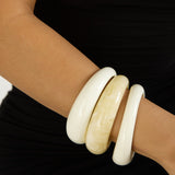 Vionne Irregular Bangles Acrylic Ivory