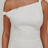 Lingering Love One-Shoulder Mini Dress White