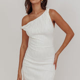 Lingering Love One-Shoulder Mini Dress White