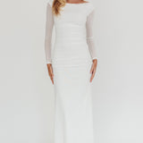 In Blooms Off Shoulder Maxi Dress Off White