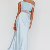 In Blooms Mesh Bodice Maxi Dress Blue