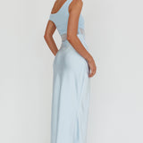 In Blooms Mesh Bodice Maxi Dress Blue