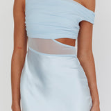 In Blooms Mesh Bodice Maxi Dress Blue