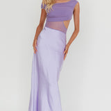In Blooms Mesh Bodice Maxi Dress Lilac
