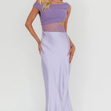 In Blooms Mesh Bodice Maxi Dress Lilac
