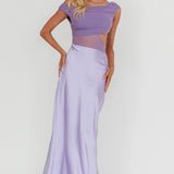 In Blooms Mesh Bodice Maxi Dress Lilac