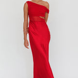 In Blooms Mesh Bodice Maxi Dress Wine