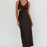 Kharissa Cut-Out Textured Maxi Dress Black
