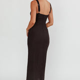 Kharissa Cut-Out Textured Maxi Dress Black